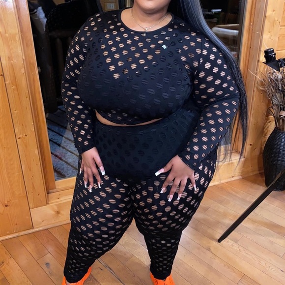 Plus Size Fited Fish Net Pants Set💋 PLUS SIZE 3XL - Picture 1 of 5